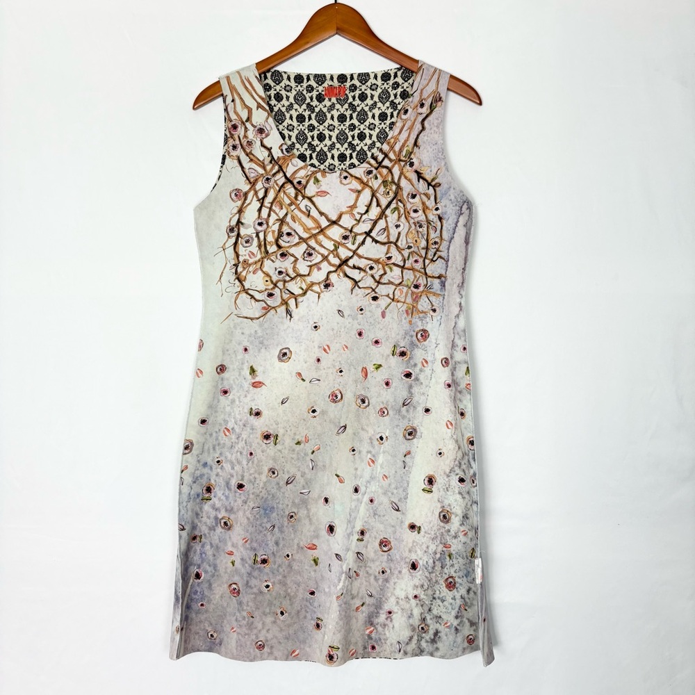 Animapop Reversible Mini Sleeveless‎ Dress Floral White Blue